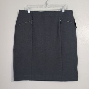 Alfani Faux Zipper Skirt - Charcoal Colored
